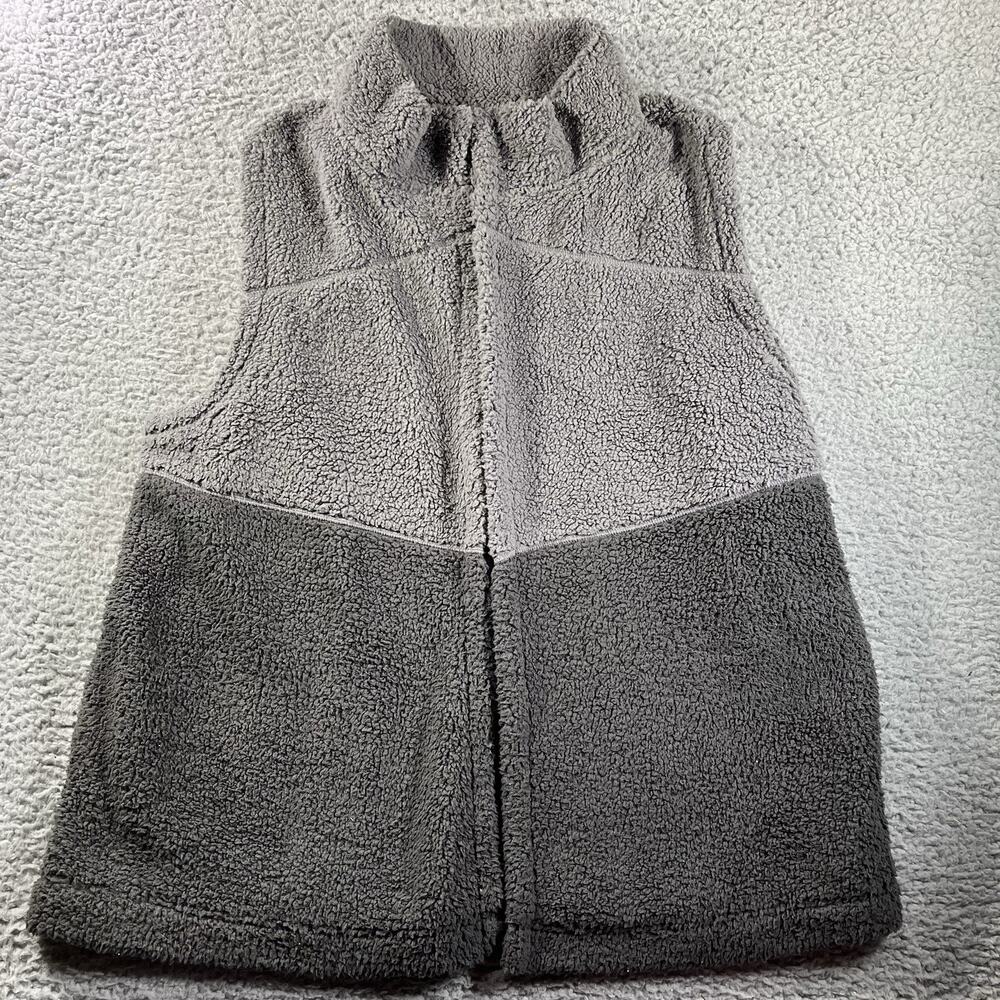 Koolaburra by UGG Gray Two Tone Sherpa Fleece Full Zip Vest Plus Size 2X